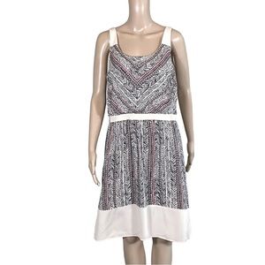 Ann Taylor Loft Factory Sleeveless Dress Empire Waist Geometric Sz 14p